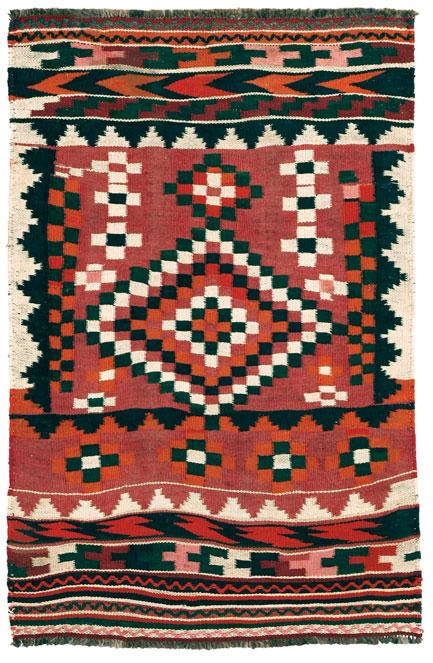 Vintage Colorful Qashqai kilim